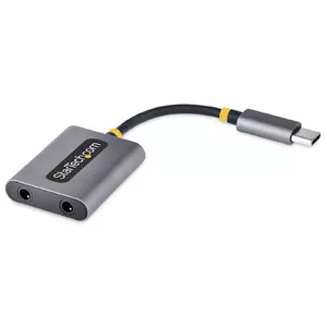 USB-C наушниковый сплиттер StarTech.com USBC-AUDIO-SPLITTER Двойной адаптер для наушников Вход для микрофона 24-битный ЦАП