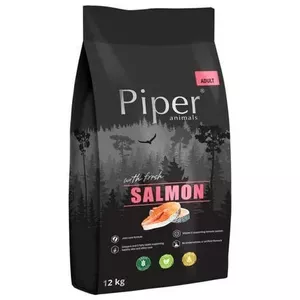 Dry dog food Dolina Noteci Piper Animals — salmon flavor, 12 kg, adult dogs, 27% protein, 16% fat