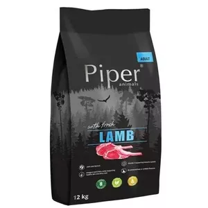 Сухой корм для собак Dolina Noteci Piper Animals с ягнёнком — полный корм для взрослых собак, 12 кг, белок 27%, жир 16%, без глютена и сои