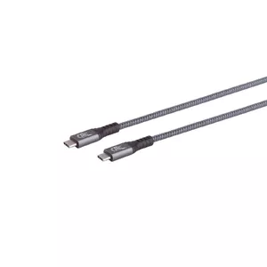 USB кабель S/CONN 13-68000 USB4 Gen 3x2 0.25 м USB C Серый