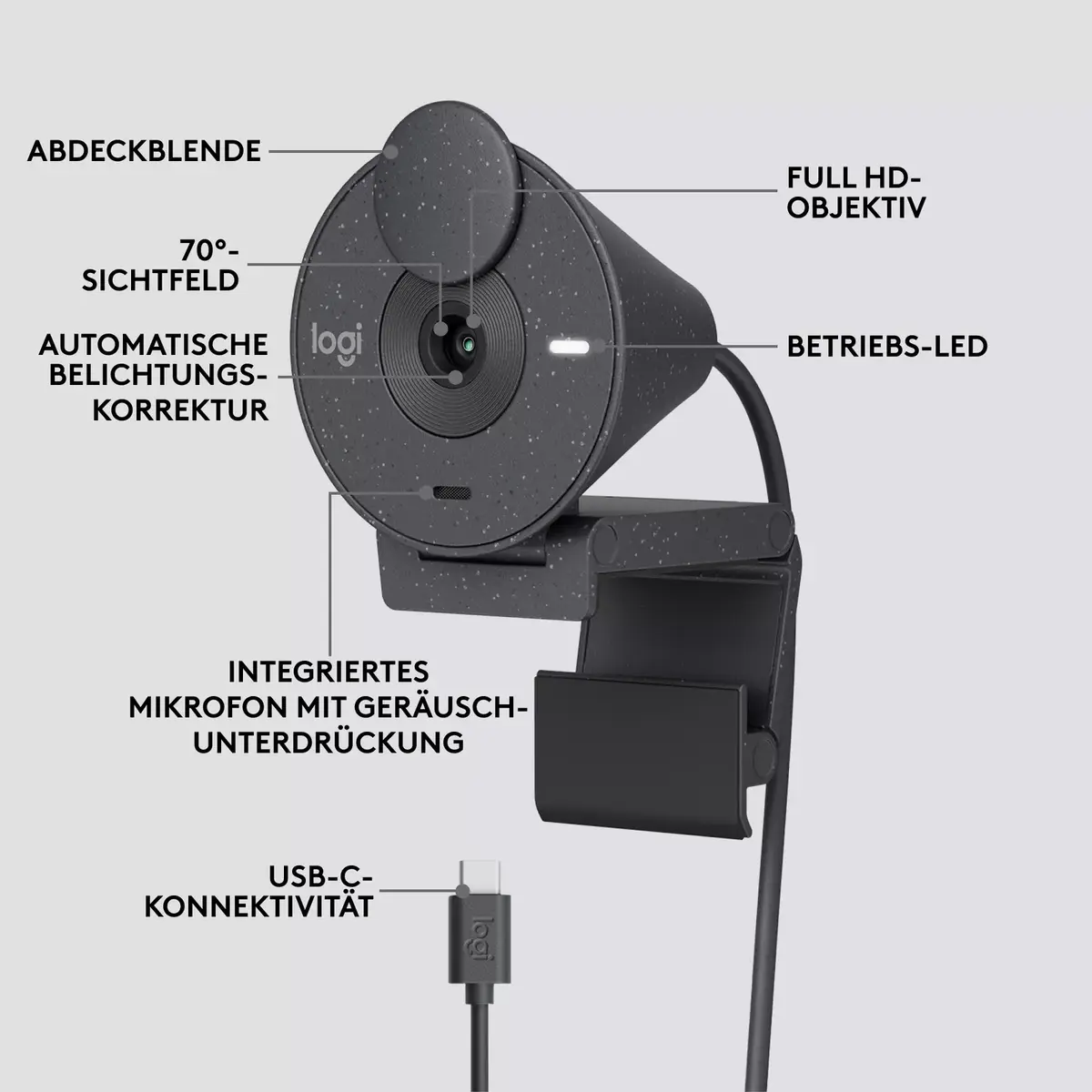Веб-камера Logitech Brio 300 Photo 11