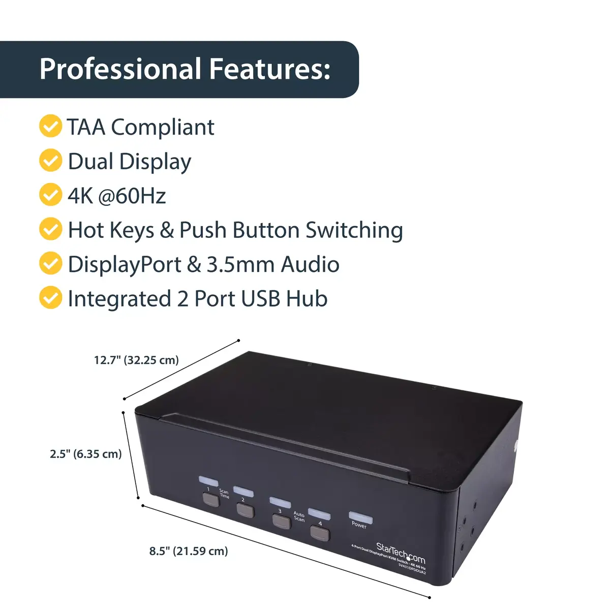 KVM Switch StarTech.com 4-Port Dual DisplayPort 4K 60Hz Photo 7