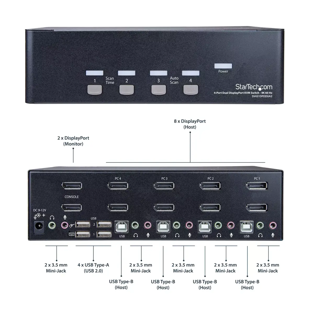 KVM Switch StarTech.com 4-Port Dual DisplayPort 4K 60Hz Photo 9