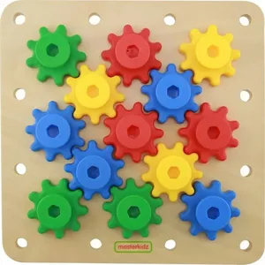 Educational gear board Masterkidz — build-your-own mechanism kit, wooden gears for hands-on learning