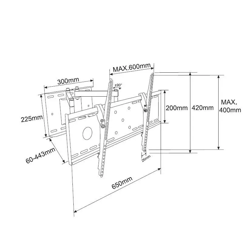TV stiprinājums TB TB-63P 32–70" Photo 4