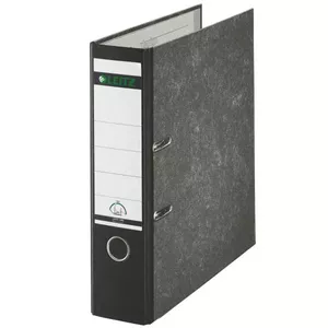 LEITZ lever arch file A4 80 mm plastic 180° ring binder, black, capacity 600 sheets