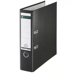 LEITZ lever arch file A4 80 mm spine, 180° ring binder, black