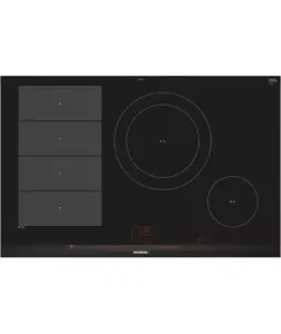 Built-in Siemens hob EX875LEC1E — 4-zone induction, glass-ceramic, touch control, 812×520×51 mm