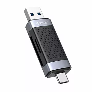 Kartiņu lasītājs ORICO CD2D-AC2-BK-EP USB un USB-C melns — divsaskarnes SD/TF atbalsts