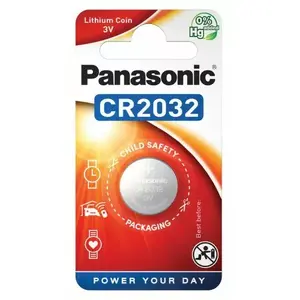Button cell battery Panasonic CR2032 lithium 3V — 1 piece