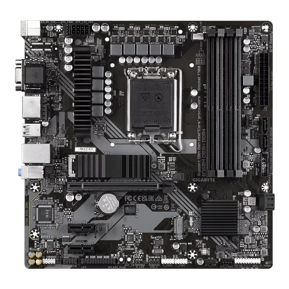 GIGABYTE B760M DS3H DDR4 Micro ATX mātesplate Photo 3