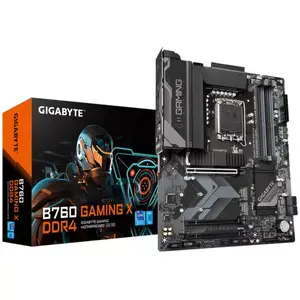 Motherboard GIGABYTE B760 GAMING X DDR4 — Intel LGA 1700, ATX, 4x DIMM, DDR4 up to 5333MHz, 3x M.2, 2.5Gb LAN, 7.1 audio