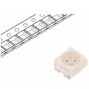 LED SMD 3528 PLCC4 sarkans 71–140 mcd 3.5×2.8×1.75 mm 60° 1.9–2.6 V