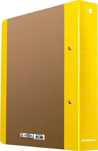 Ring binder 2-ring Donau Life yellow – 2 rings, A4-compatible, durable cover