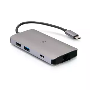 USB-C мини-док 8-в-1 C2G с HDMI 4K30Hz, 2×USB-A, гигабитным Ethernet, считывателем SD, USB-C PD до 100 Вт