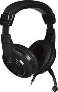 Vadu austiņas Behringer HPM1100 — apkakla tipa (circumaural), 32 Ω, 96 dB, 4 cm skaļruņi, 2 m kabelis, iebūvēts mikrofons, melnas