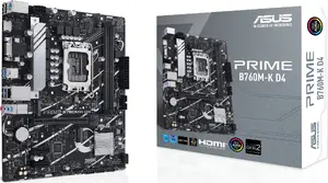 Motherboard ASUS PRIME B760M-K D4 — Intel B760, LGA 1700, Micro ATX, 2x DDR4 DIMM, 64 GB, M.2, SATA III, 2.5Gb Ethernet