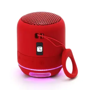 Портативная/вечерняя колонка TECHLY ICASBL94RE — 5 Вт RMS, динамик 5,2 см, Bluetooth, MicroSD, красная цилиндрическая
