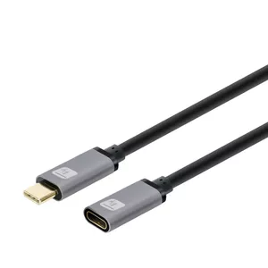 Techly USB 3.2 Gen 2 USB-C M/F Cable 1m Black 10 Gbit/s