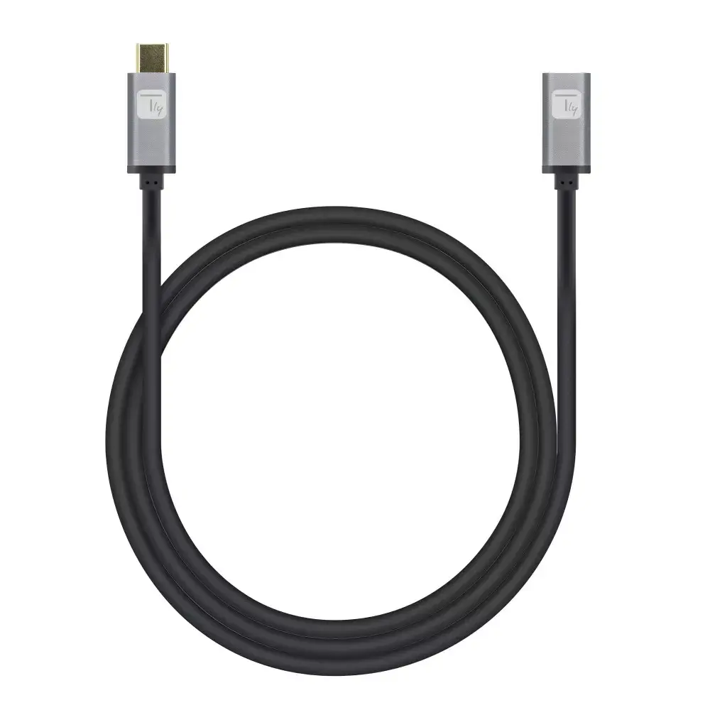 Techly USB 3.2 Gen 2 USB-C M/F Cable 1m Black Photo 2