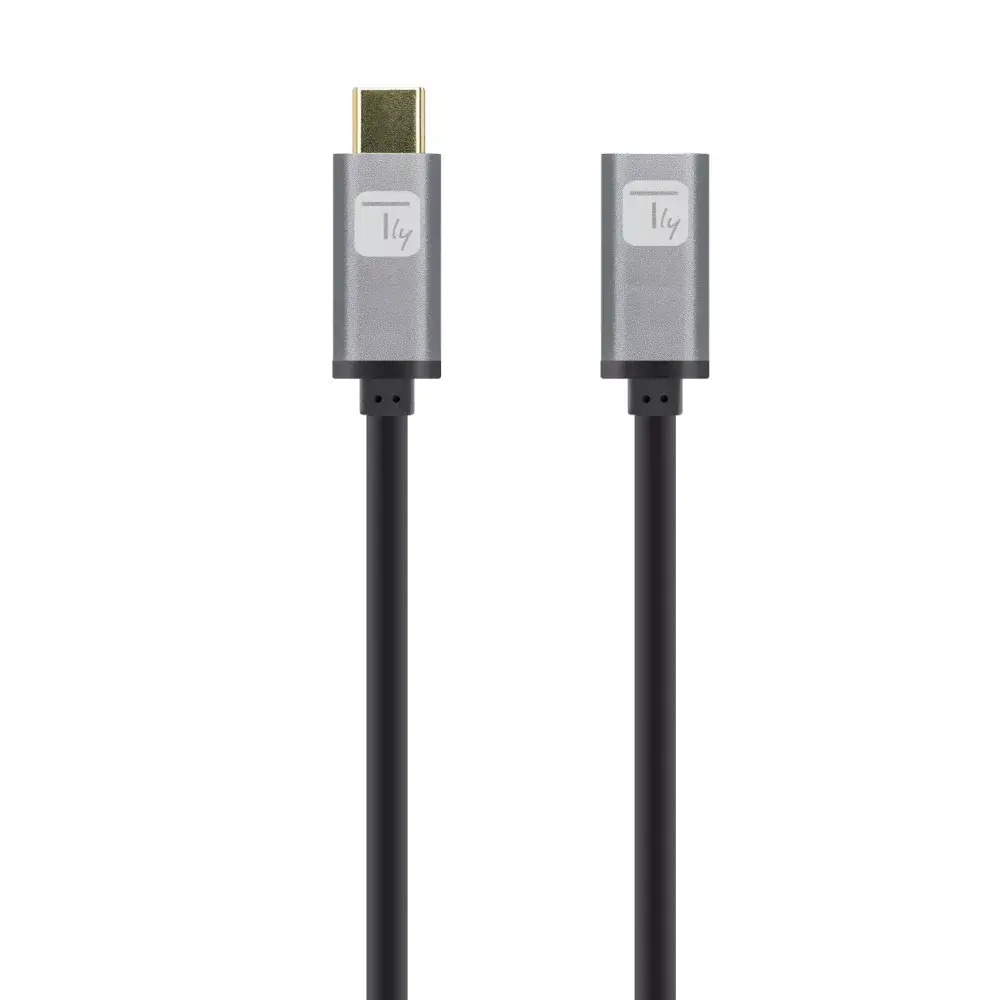 Techly USB 3.2 Gen 2 USB-C M/F Cable 1m Black Photo 4
