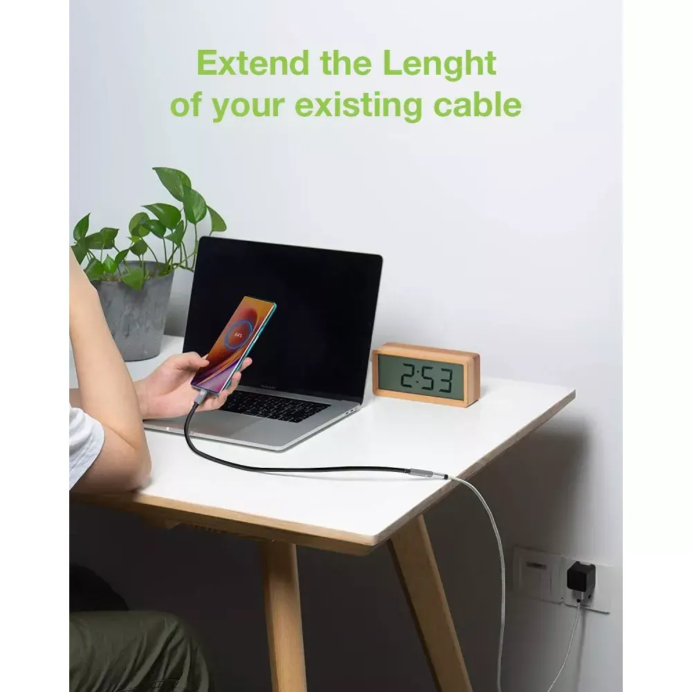 Techly USB 3.2 Gen 2 USB-C M/F Cable 1m Black Photo 6
