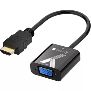 Techly HDMI uz VGA adapteris melns 0.1m 1920x1200 60Hz