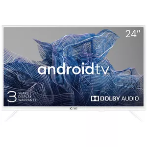 24', HD, Google Android TV, Balts, 1366x768, 60 Hz, JVC skaņa, 2x5W, 21 kWh/1000h , BT5, 3 HDMI pieslēgvietas, 24 mēneši