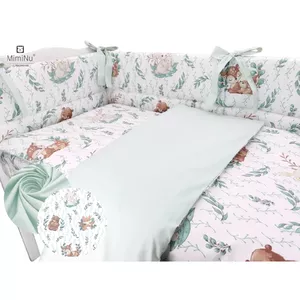 MIMINU Lulu Natural 2 шт. комплект постельного белья для детской кроватки Холодная мята, 135x100 см, 40x60 см
