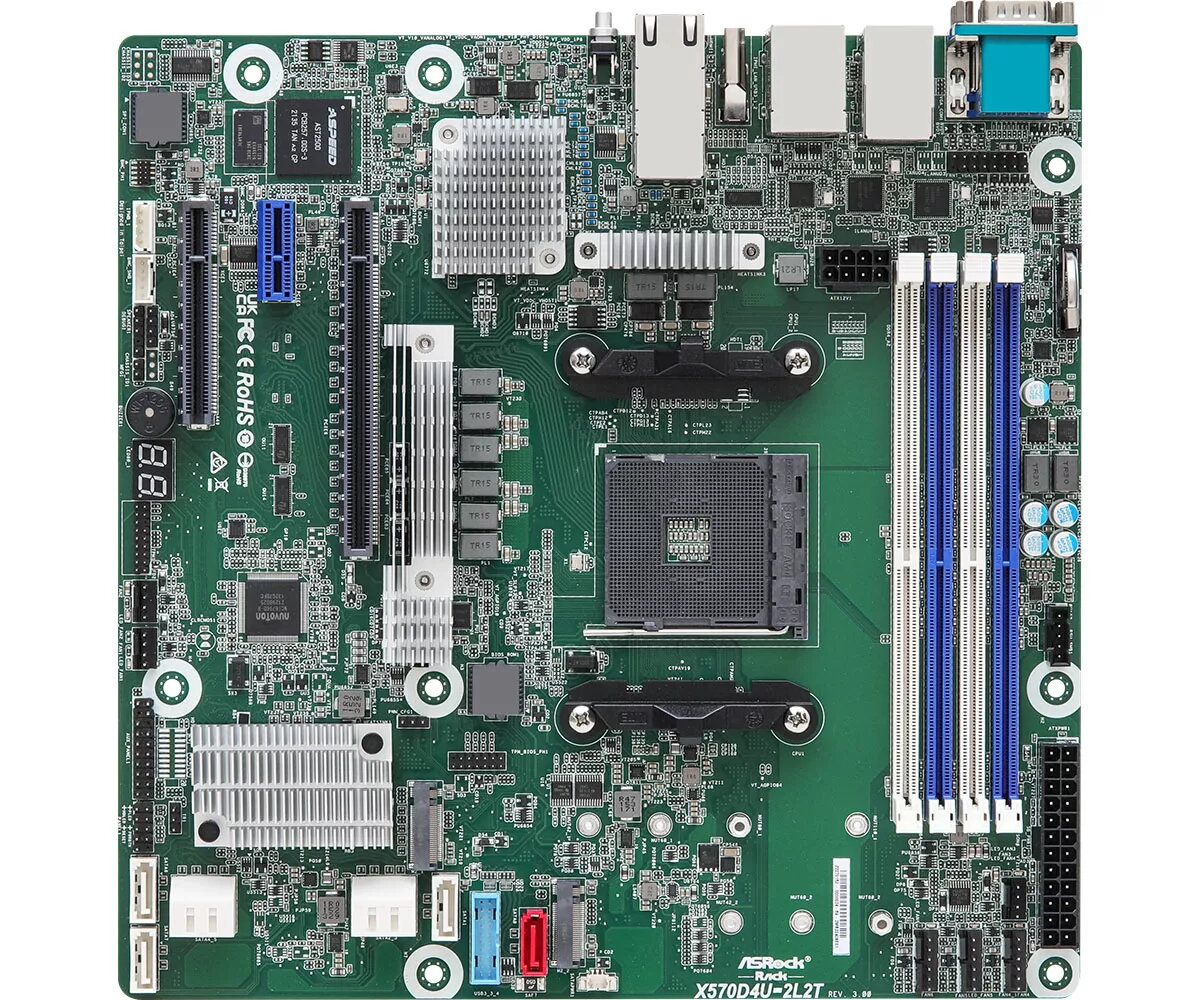 Asrock X570D4U-2L2T/BCM Pamatplate AMD X570 Socket