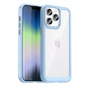 Жёсткий чехол iLike для iPhone 14 Pro Max, полупрозрачная синяя гелевая рамка, защитная задняя крышка