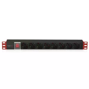 Jaudas sadales iekārta PDU Techly I-CASE STRIP-18C20 8 AC izejas 1U Melns Sarkans