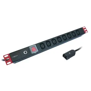 Jaudas sadales iekārta Techly I-CASE STRIP-8C 8 AC izejas 1U Melna