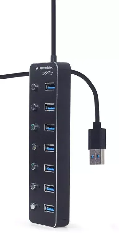 Gembird UHB-U3P7P-01 7 portu USB 3.2 Gen 1 hubs Photo 3