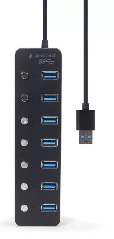 Gembird UHB-U3P7P-01 7 portu USB 3.2 Gen 1 hubs Photo 4