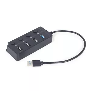 GEMBIRD 4 portu USB HUB melns