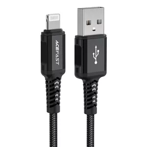 Кабель USB — Lightning Acefast C4-02 A, длина 1,8 м, ток 2,4 А, черный