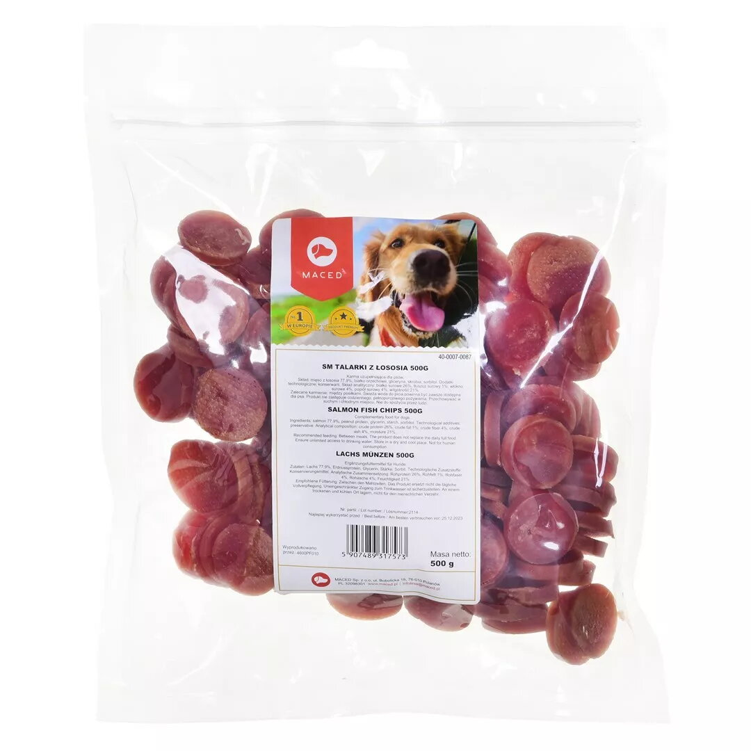 Suņu kārums MACED Salmon chips 500