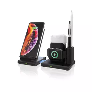 Беспроводное зарядное устройство RealPower ChargeAIR Connect Черное USB для Смартфона Умных часов Планшета