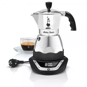 Electric moka pot Bialetti EAsy Timer 6 — electric moka, 0.3 L (6 cups), stainless steel, LED display