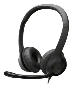 Logitech H390 Wired USB Headset Black with Noise-Cancelling Microphone for Calls and Music