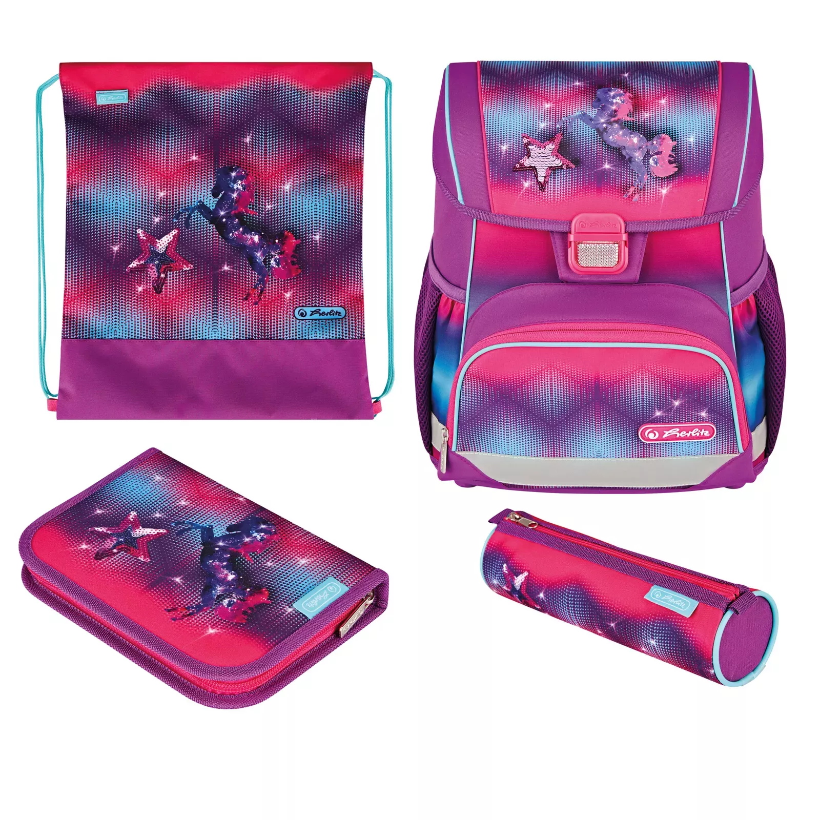 Herlitz Loop Plus Funky Horse school bag set 50043699 AiO.lv