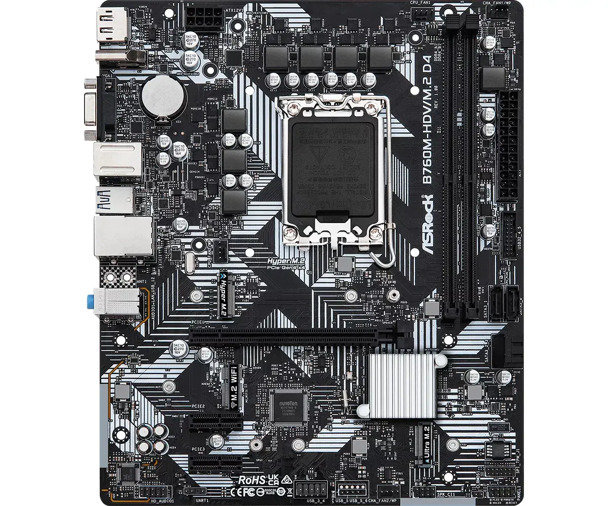 Motherboard Asrock B760M-HDV/M.2 D4, 90-MXBL40-A0UAYZ Photo 2