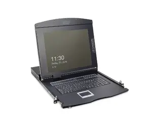 KVM konsole DIGITUS 17" LCD DS-72210-1FR — 1 portu VGA, franču tastatūra, 1280x1024