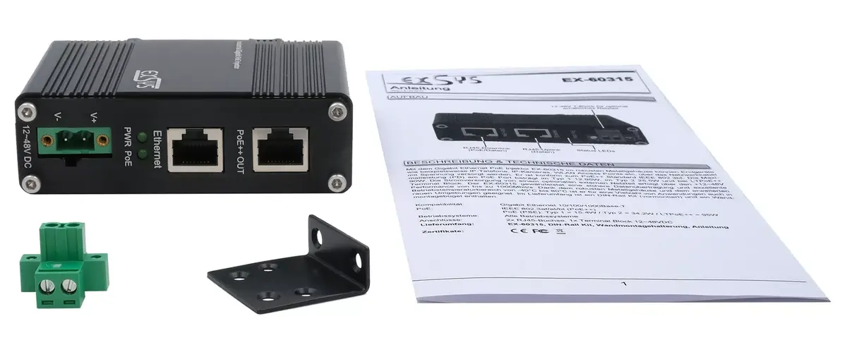 EXSYS PoE++ Gigabit Injector 90W Photo 5