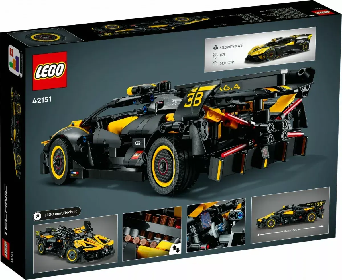 LEGO Technic 42151 Bugatti 3‑1 komplekts Photo 6