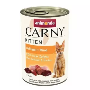 Wet cat food animonda Carny Kitten Beef with poultry 400 g can, protein 10.5%, fat 6.3%, moisture 80%