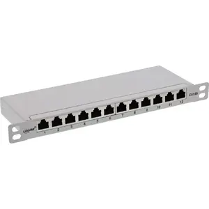 InLine Patch panel 10" Cat.6A 0.5U 12-port light grey RAL7035