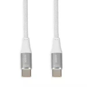 USB-C to USB-C cable IBOX IKUTC2W 2 m, USB 2.0, 3 A, white, textile braid