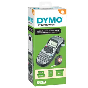 Dymo LetraTag LT-100H Ручной принтер этикеток Термопечать Серебристый Клавиатура ABC Максимальная ширина печати 12 мм